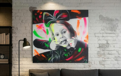 Portraits acryliques ultra-réalistes aux couleurs fluo